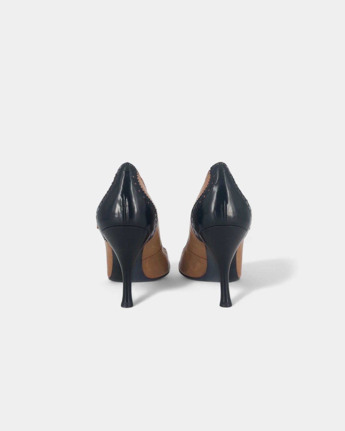 Escarpins noirs et marrons à noeuds - 36 EU / 6 US