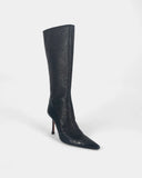 Bottes noires en cuir ajouré