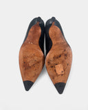 Bottes noires en cuir ajouré