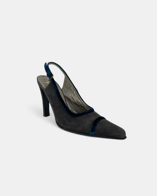 Slingbacks grises et bleues - 39.5 EU / 9.5 US