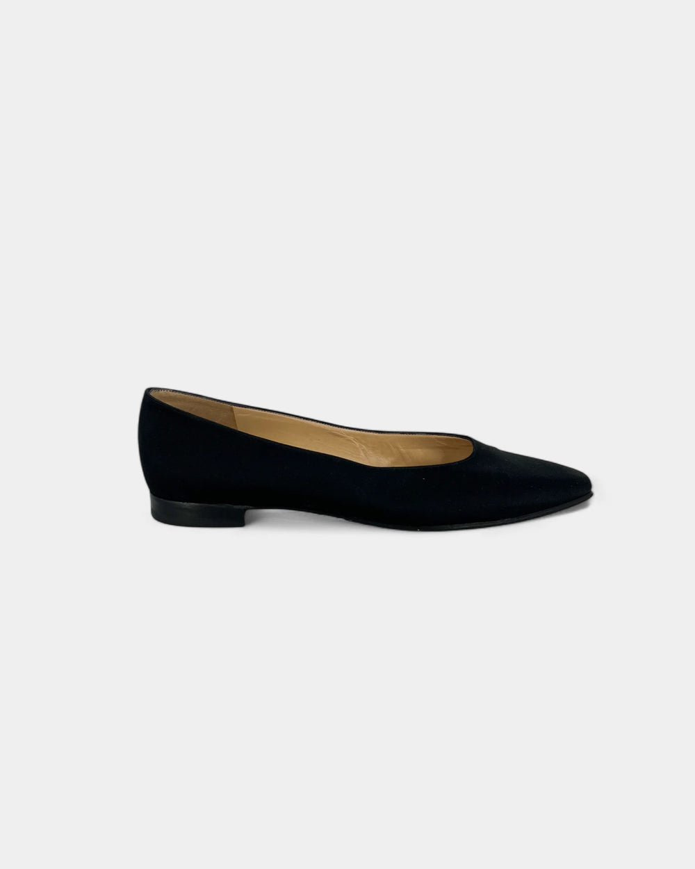 Black satin ballerinas
