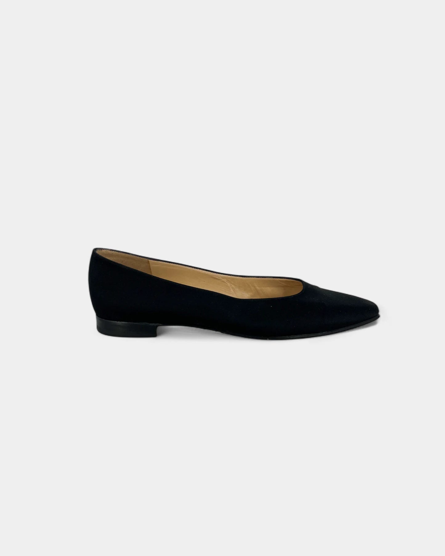 Black satin ballerinas