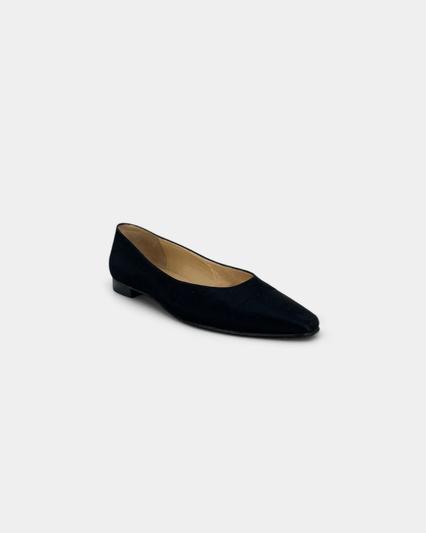 Black satin ballerinas