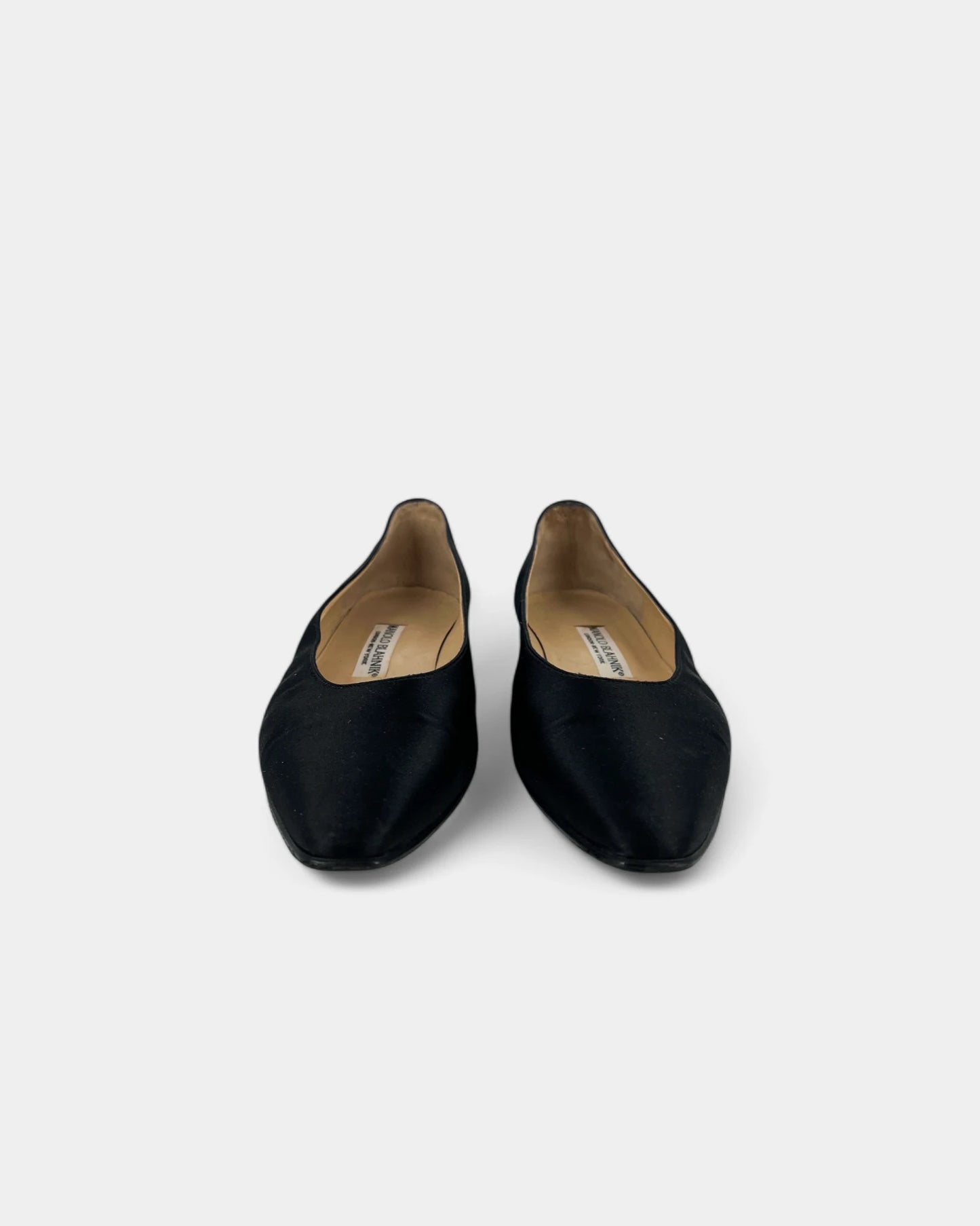 Black satin ballerinas