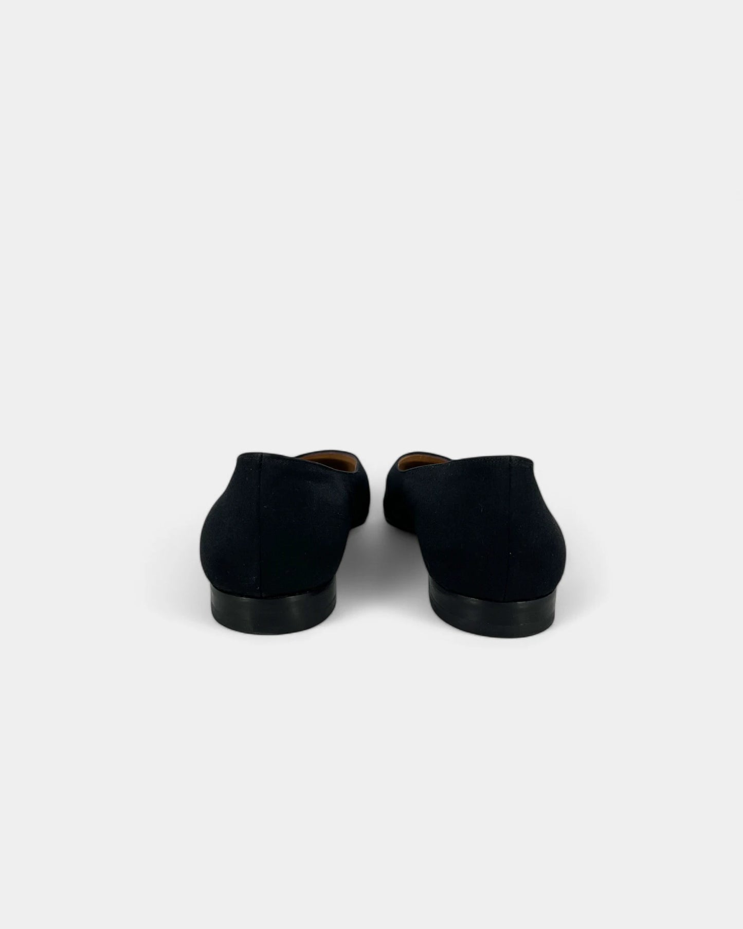 Black satin ballerinas