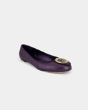Purple leather ballet flats