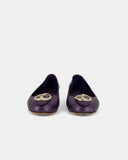 Purple leather ballet flats