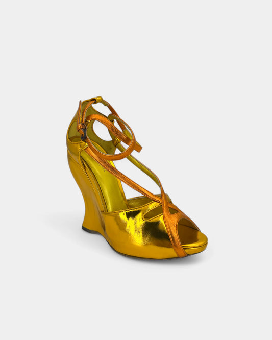 Escarpins jaunes brillants ouverts - 37.5 EU / 7.5 US