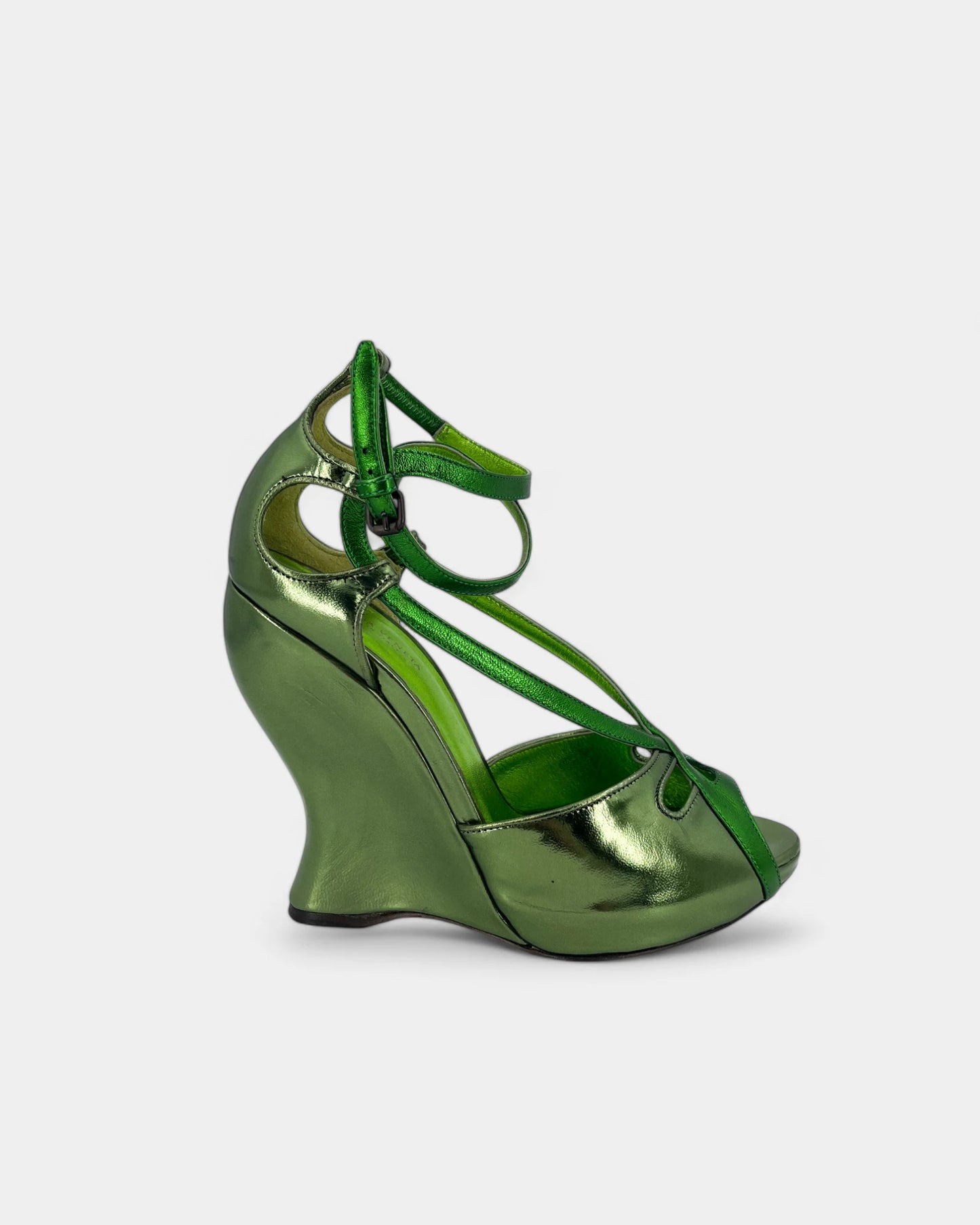 Escarpins verts brillants ouverts - 37.5 EU / 7.5 US