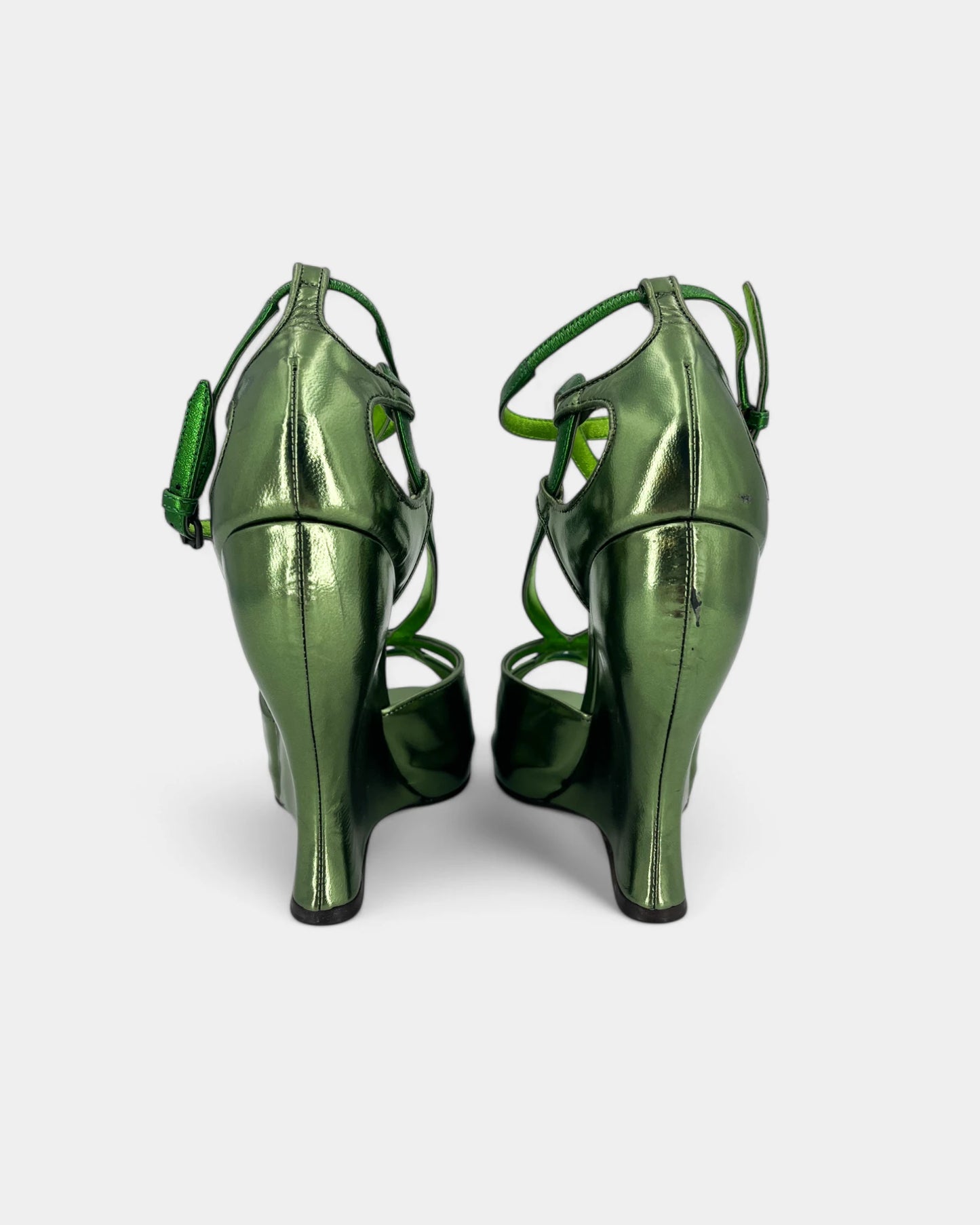 Escarpins verts brillants ouverts - 37.5 EU / 7.5 US