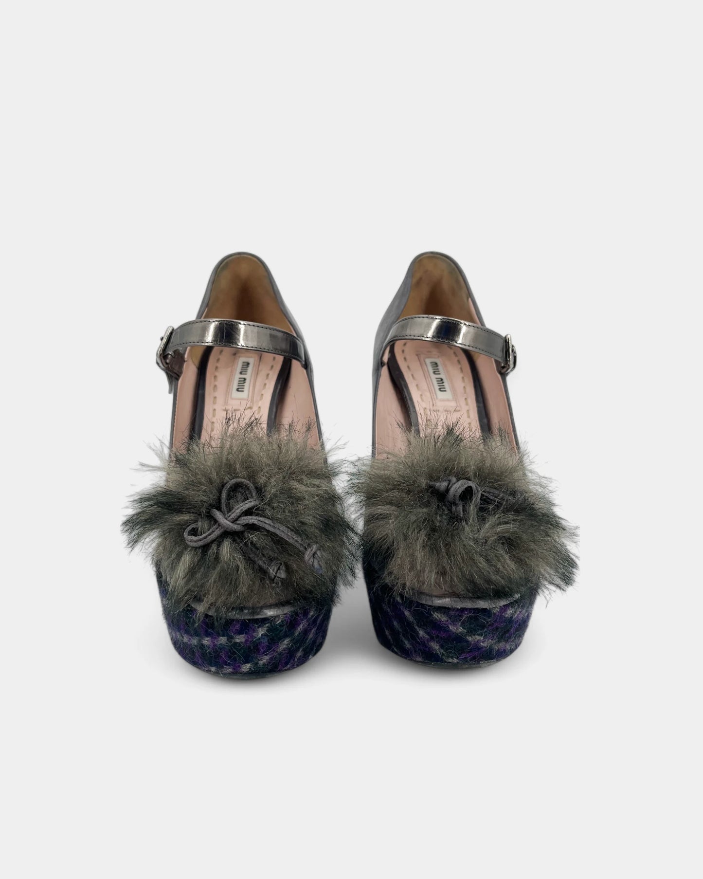 Escarpins compensés gris et violets - 37.5 EU / 7.5 US