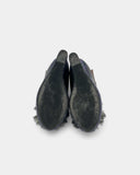 Textured platform leather wedge heels