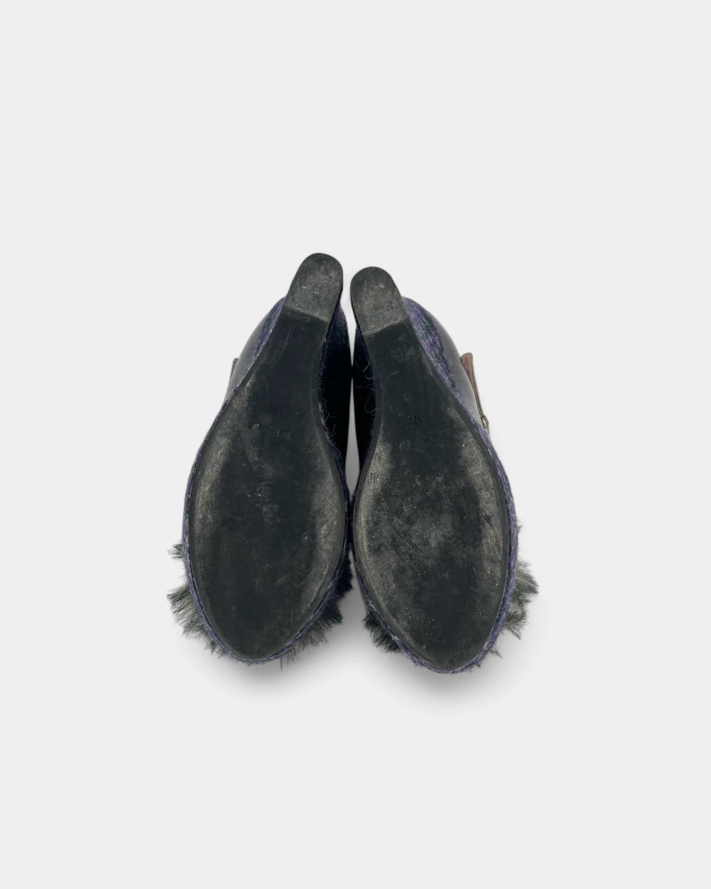 Escarpins compensés gris et violets - 37.5 EU / 7.5 US
