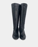 Bottes en cuir façon python