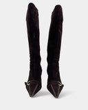 Brown suede boots