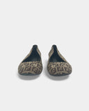 Brown monogrammed ballerinas