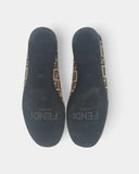 Brown monogrammed ballerinas