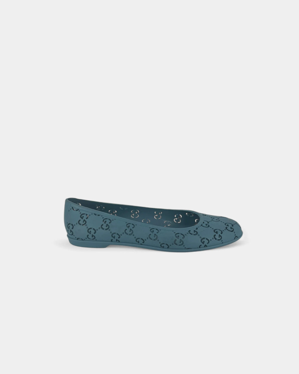 Monogrammed blue ballerinas