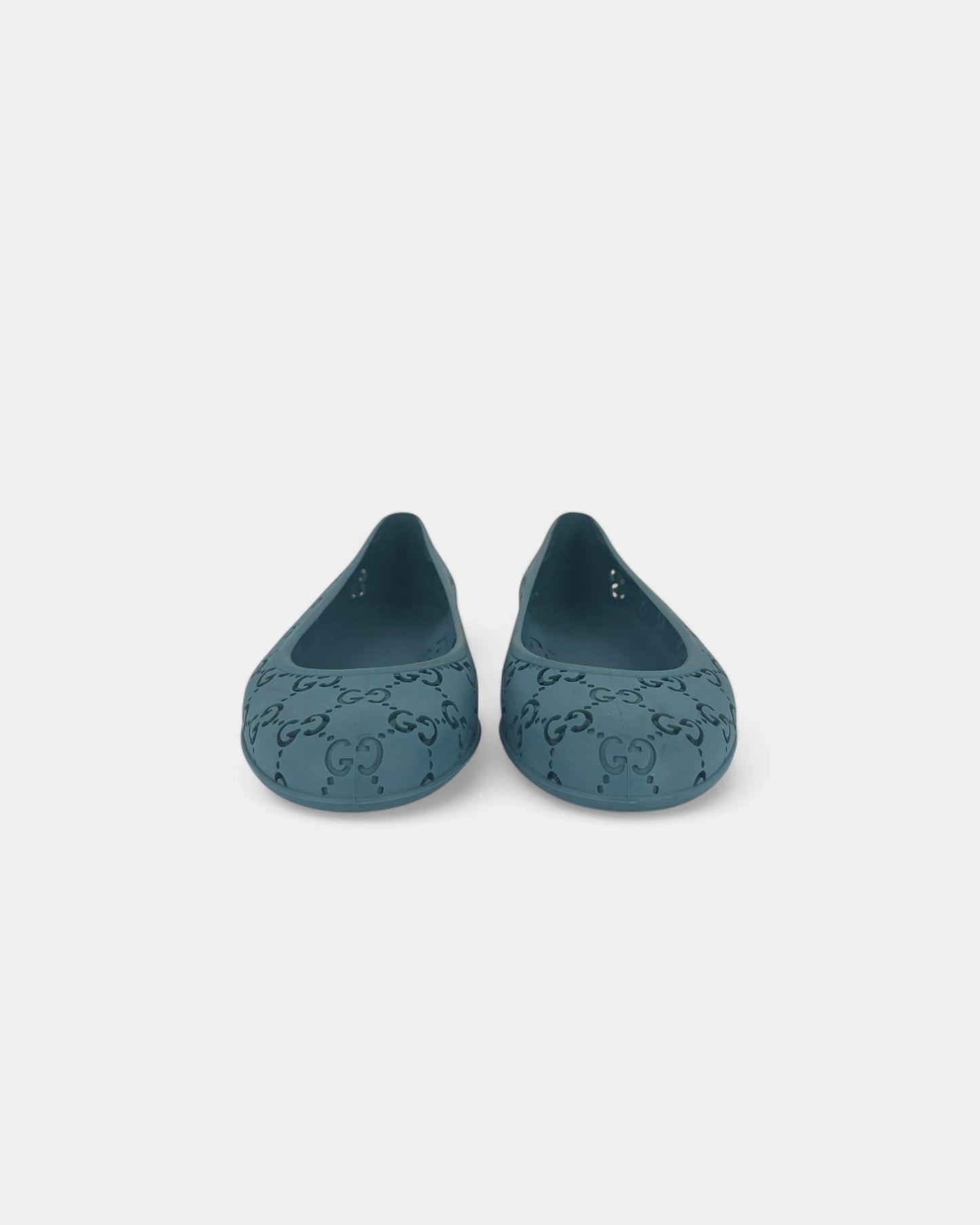 Monogrammed blue ballerinas