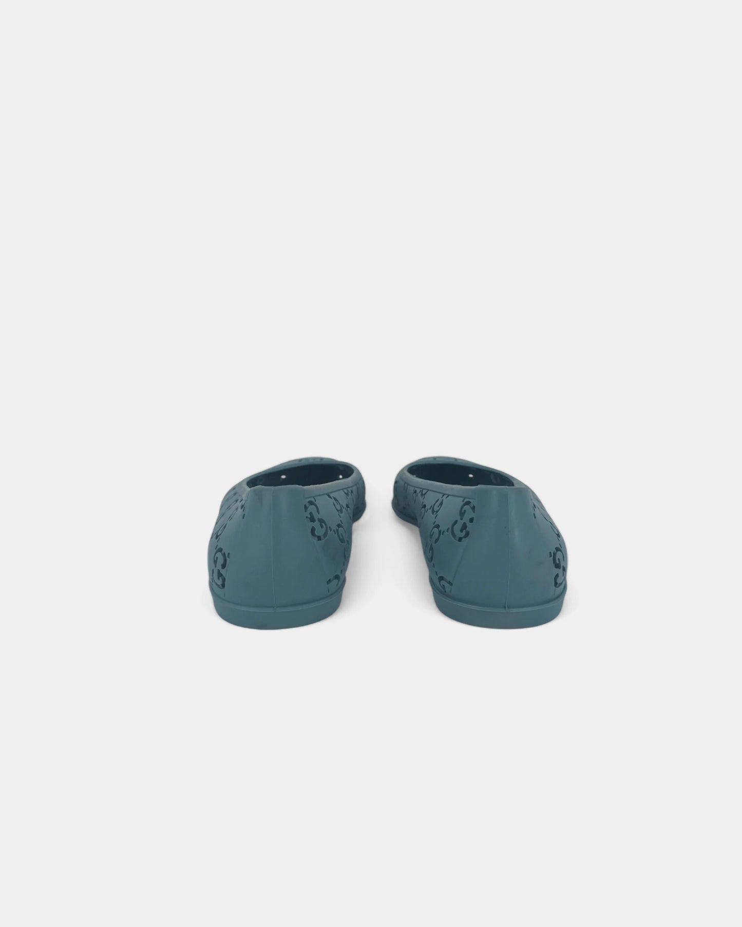 Monogrammed blue ballerinas