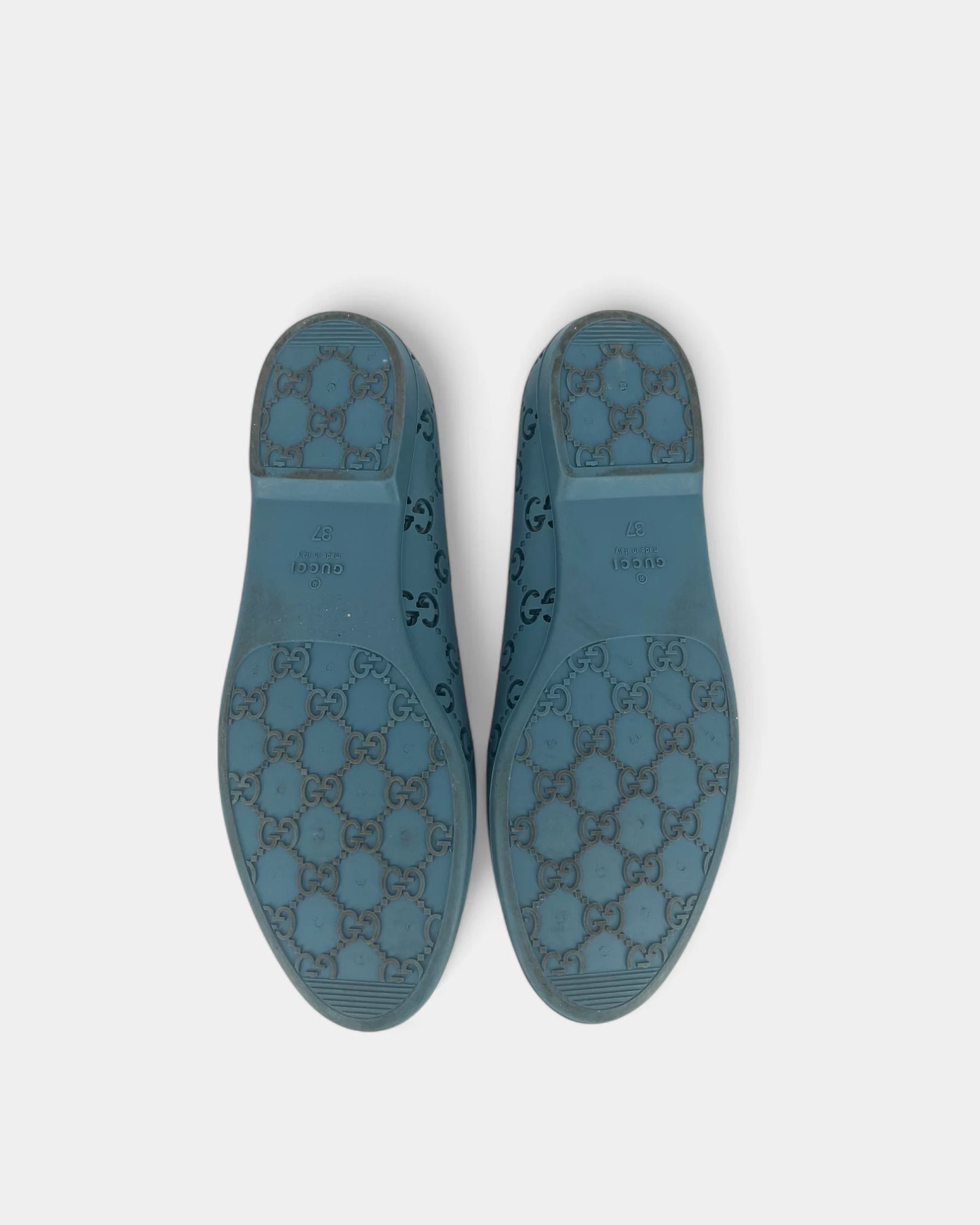 Monogrammed blue ballerinas