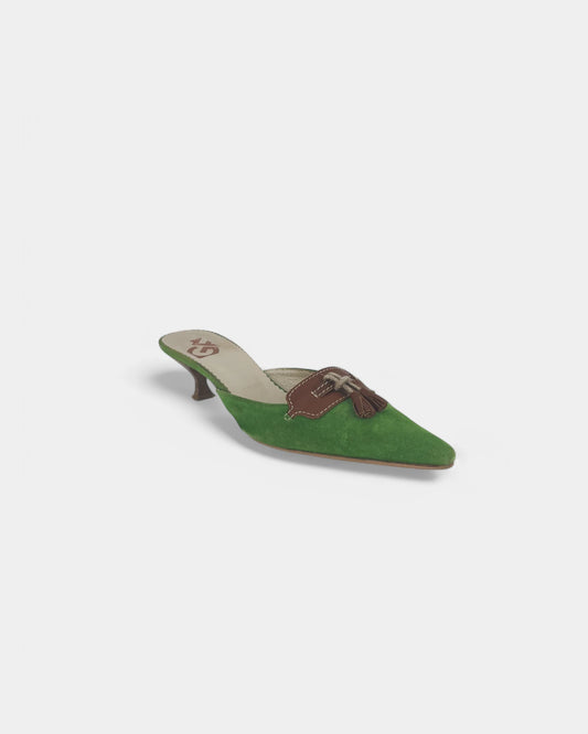 Mules vertes à talons - 40 EU / 10 US