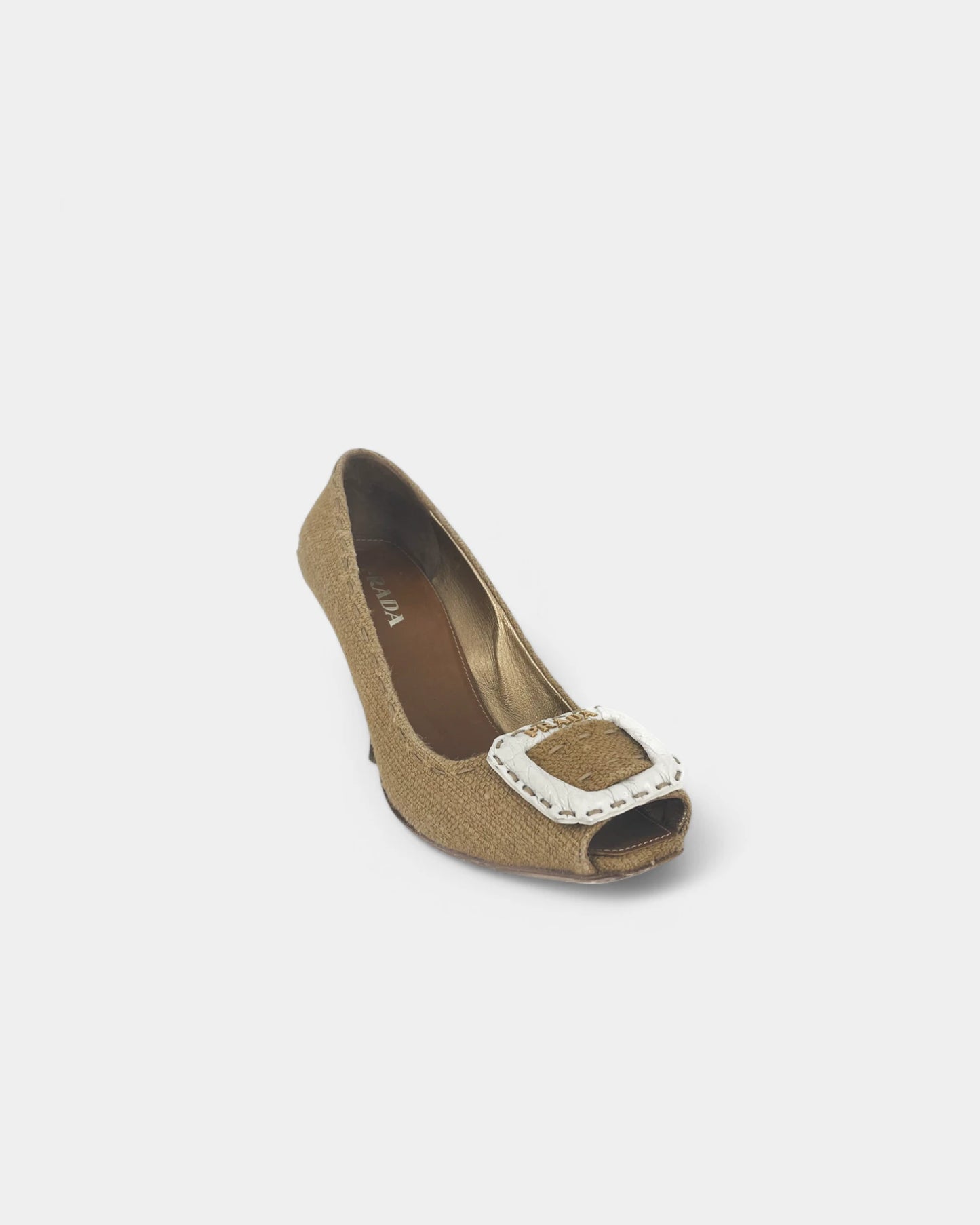 Escarpins en toile couleur camel - 36.5 EU / 6.5 US