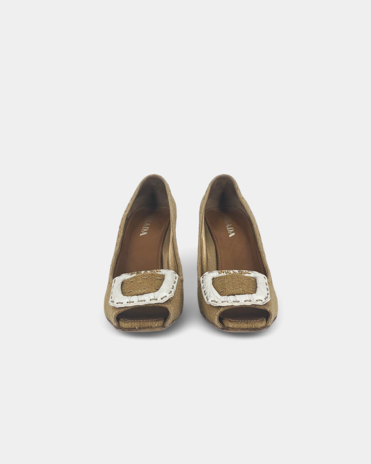 Escarpins en toile couleur camel - 36.5 EU / 6.5 US