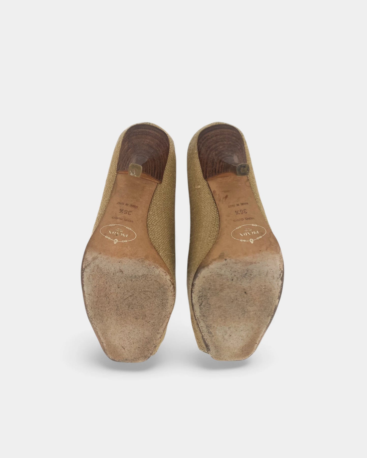 Escarpins en toile couleur camel - 36.5 EU / 6.5 US