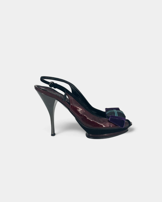 Burgundy heeled sandals