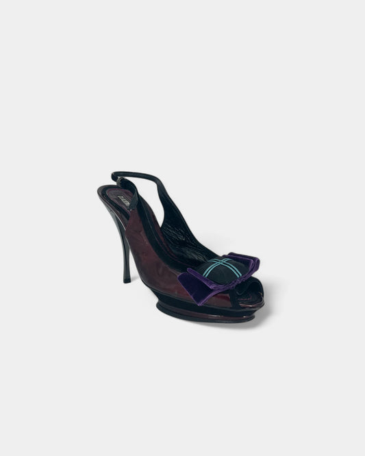 Burgundy heeled sandals