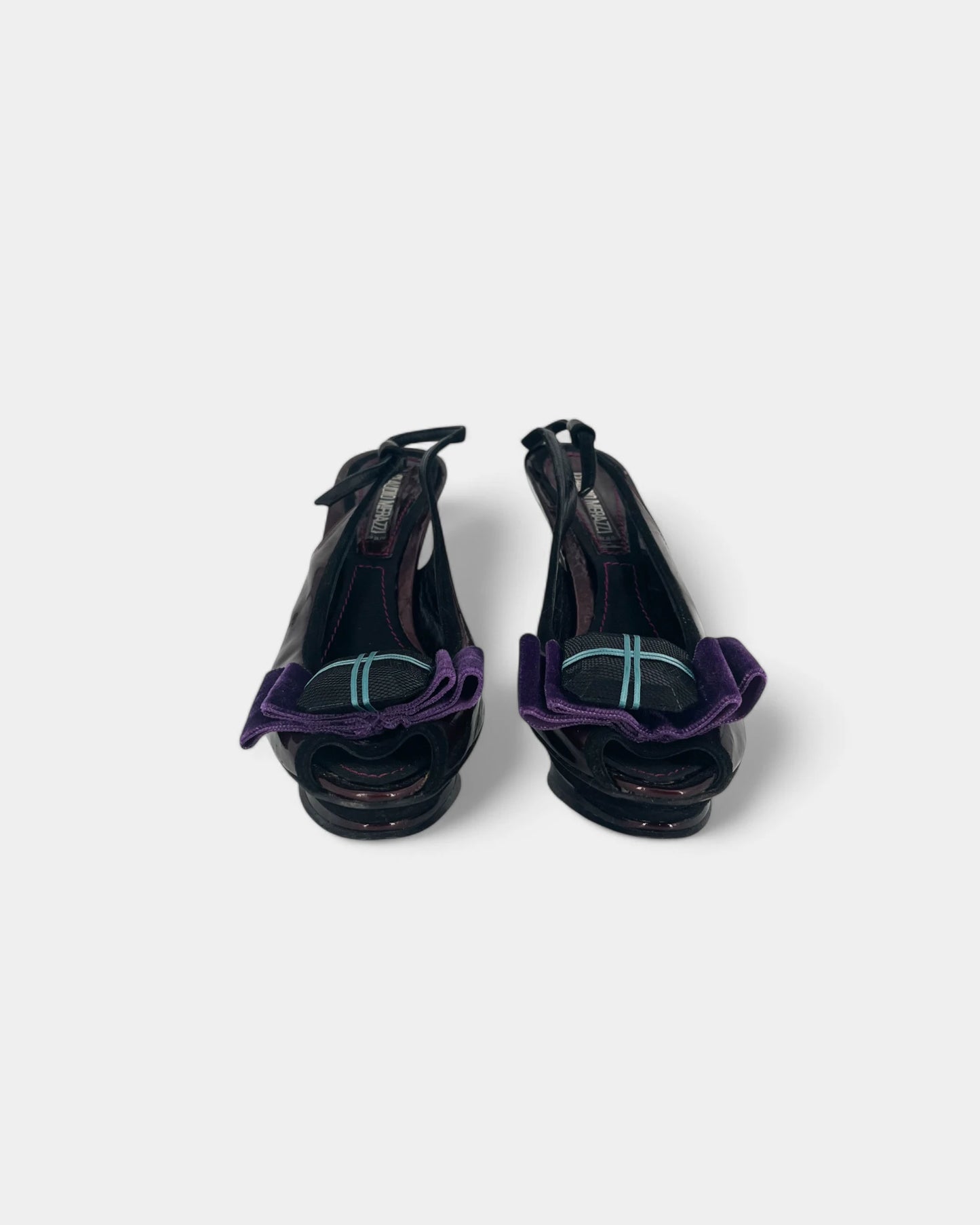 Burgundy heeled sandals