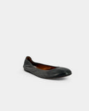 Gray patent toe ballerinas