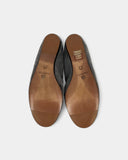 Gray patent toe ballerinas