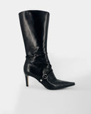 Black pointed toe boots