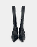 Black pointed toe boots