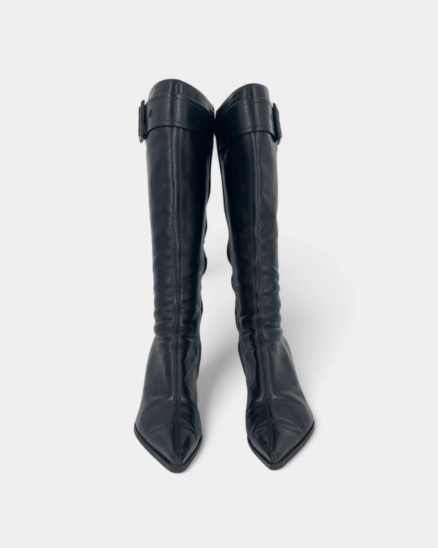 Black leather boots
