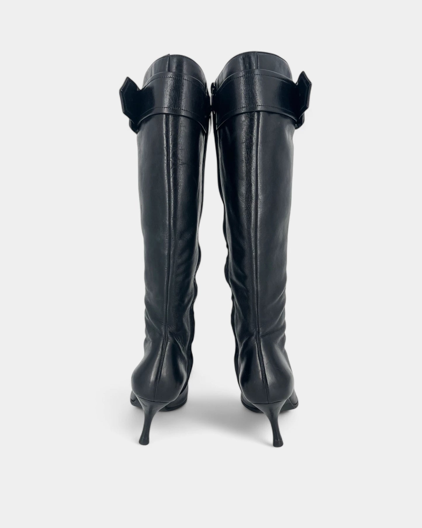 Black leather boots