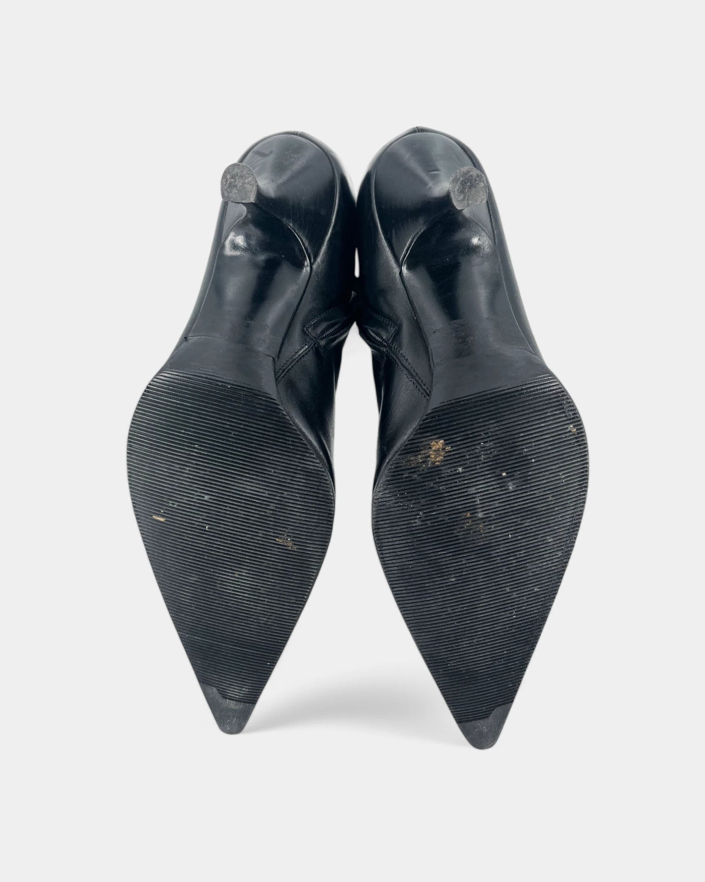 Black leather boots