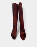 Bottes en cuir effet poulain bicolore