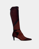 Bottes en cuir effet poulain bicolore