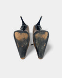 Brown pumps with a tortoiseshell pattern