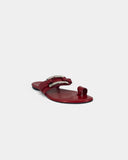 Red leather sandals