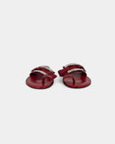 Red leather sandals