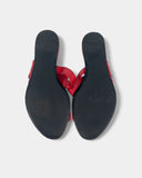 Red leather sandals