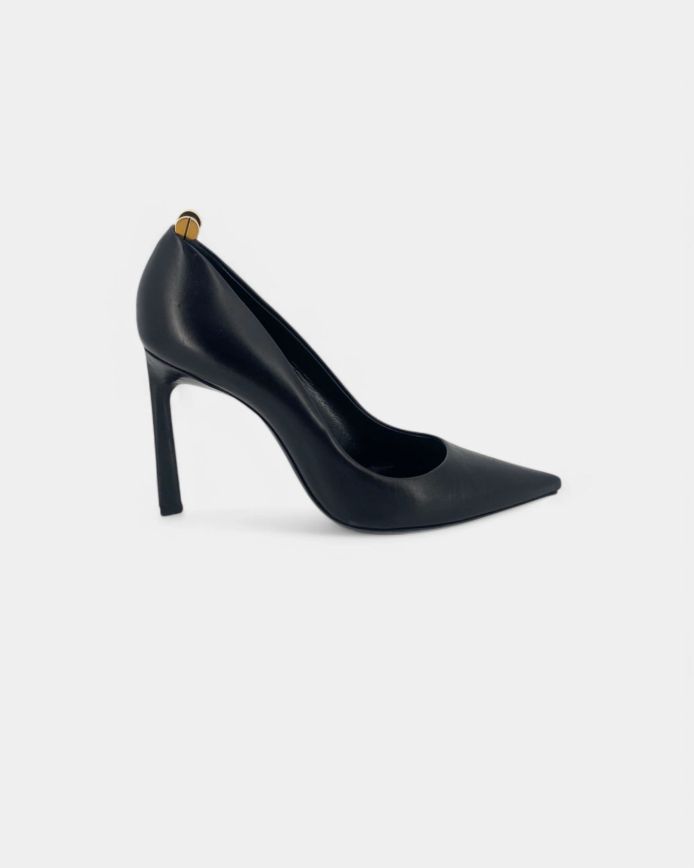 Escarpins en cuir noir avec bijouterie argentée et dorée - 38 EU / 8 US