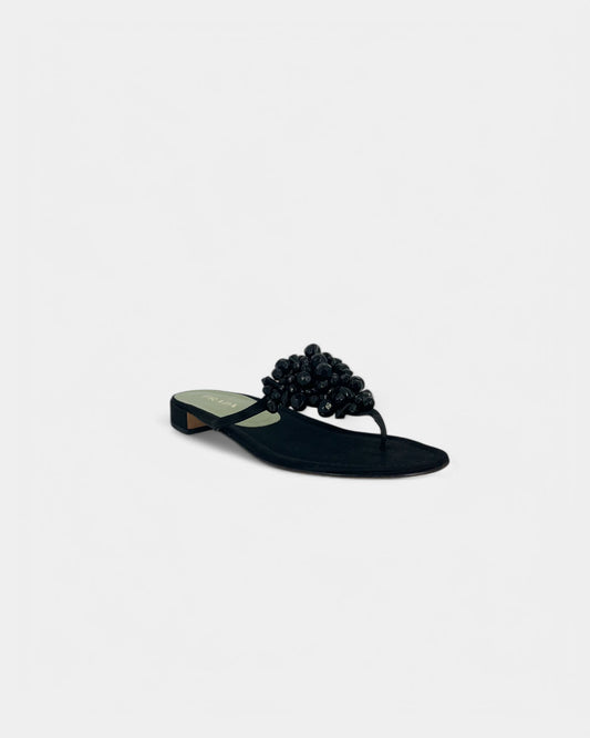 Black pearl sandals