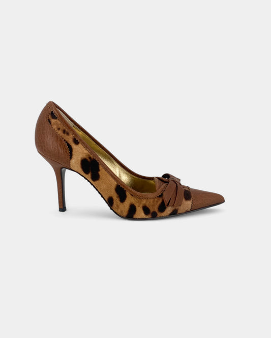 Escarpins marrons à motif léopard - 36.5 EU / 6.5 US