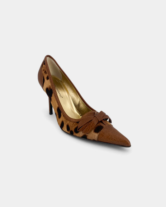 Escarpins marrons à motif léopard - 36.5 EU / 6.5 US