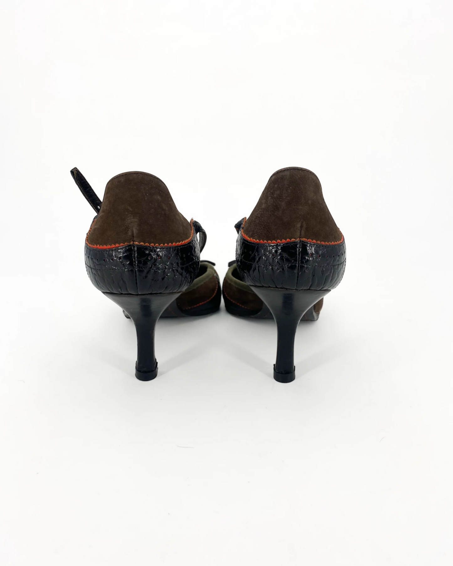 Escarpins marrons et noirs avec un noeud - 39.5 EU / 9.5 US